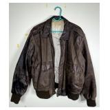 Mens M-Place Leather Bomber Jacket, Size 44