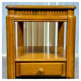 Wooden End Table with Drawer and Open Shelf