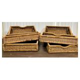 Stackable Woven Rattan Storage Trays