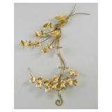 Gilt Metal Wall Sconce with Glass Holders