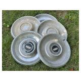 Six Chevrolet Hubcaps with Embossed Logo