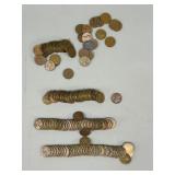 4 Semi-Rolls of Wheat Pennies, Assorted Years
