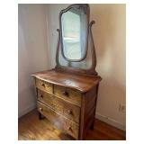 Oak Dresser With Swivel Vanity Mirror