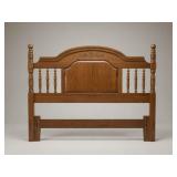 Oak Wood Spindle and Panel Headboard