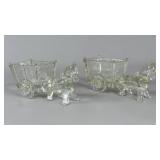 Clear Pressed Glass Horse-Drawn Carts