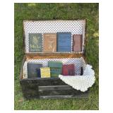 Vintage Trunk with Early 1940s School Books