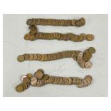 Four Semi-Rolls of Wheat Pennies, Various Years
