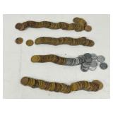 Four Semi-Rolls of Wheat Pennies, Various Years