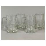 4 Glass Mugs - Columbus Voyage Design
