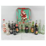 Vintage Soda Bottles and Coca-Cola TV Tray
