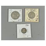 1936 Coins: Walking Liberty Half, Washington Quart