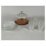 Glass Server with Teak Base and Glassware