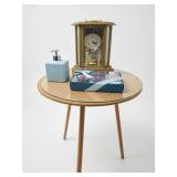Brass Mantel Clock, Soap Set, and Dispenser