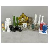 Eclectic Collection of Glassware and Trinkets