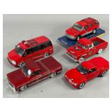 5 Die-Cast Red Chevrolet Model Cars