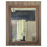 Wall Mirror With Wood Frame, 33x42 Inches
