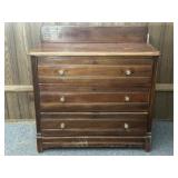 Four-Drawer Wooden Chest with Glass Knobs