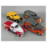 Four Die-Cast Model Vans and Trucks