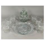Glass Beverage Set with Divided Tray