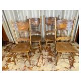 Four Carved Oak Dining Chairs