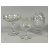 Cut Glass Compote, Covered Dish, Goblet