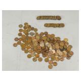 Four Semi-Rolls of Wheat Pennies, Various Years