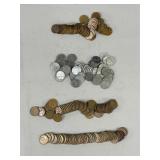 Four Semi-Rolls of Wheat Pennies