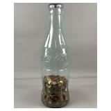 Large Coca-Cola Coin Bank with Pennies