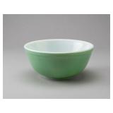 Green and White Pyrex Mixing Bowl