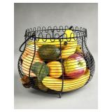Wire Fruit Basket with Faux Fruit