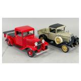 2 Die-Cast 1930s Ford Pickup Truck Models