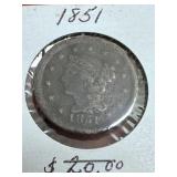 1851 Braided Hair Large Cent