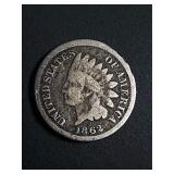 1862 Indian Head One Cent Coin