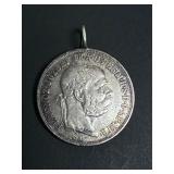 1908 Hungarian 5 Korona Coin Pendant