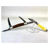 Two Pocket Knives with Multi-Blade Designs