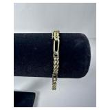 14K Gold Link and Rope Chain Bracelet