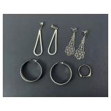 Metal Jewelry Lot with Earrings and