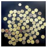 76 Mixed US Lincoln Pennies