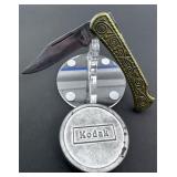 Brass Handle Pocket Knife and Kodak Film Tin