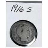 1916-S Barber Dime Silver Coin