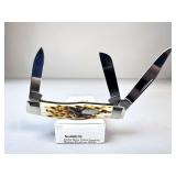 Case Amber Bone Peach Seed Jig Pocket Knife