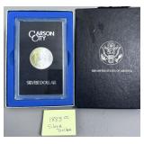 1883 CC Morgan Silver Dollar in GSA Holder