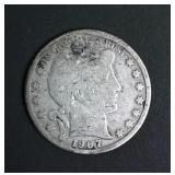 1907 Barber Silver Half Dollar Coin