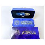 Tribute to Freemasonry Pocket Knife with Case
