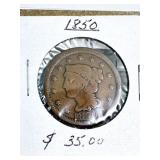 1850 United States Large Cent Coin