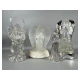 Four Glass and Acrylic Angel Figur