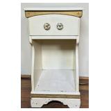 Wood Nightstand with Drawer and Open Shelf