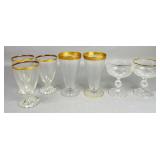 Gold-Rimmed Glassware Set of 7