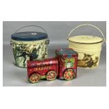 Three Decorative Tin Containers
