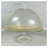 Three-Piece Glass Cake Stand with Dome